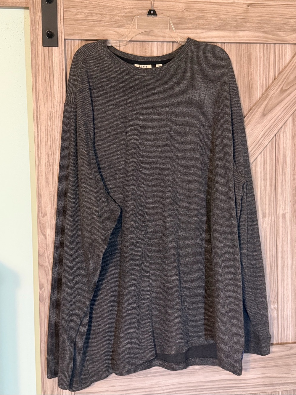 Men's Dark Gray Long-Sleeve Crewneck Sweater